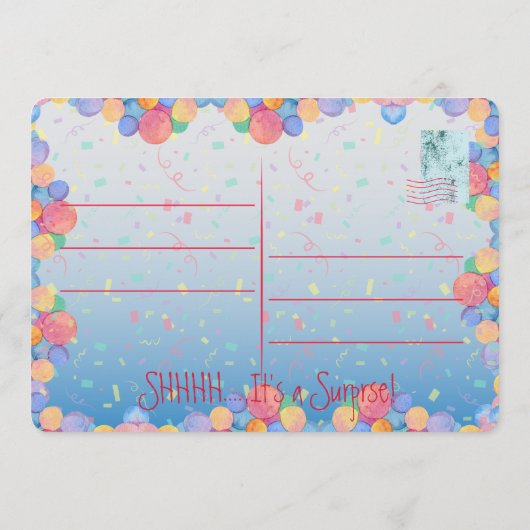 SSST.. Het is een verrassingsfeestje ter ere van e Kaart (Achterkant)