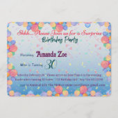 SSST.. Het is een verrassingsfeestje uitnodiging (Voorkant)