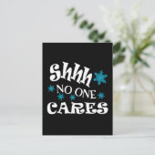 Ssst, het kan niemand iets schelen", grappige teks briefkaart (Staand voorkant)