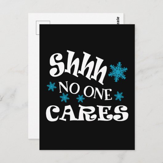 Ssst, het kan niemand iets schelen", grappige teks briefkaart (Voorkant / Achterkant)