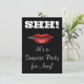 SSST! HOU JE BEK verrassingsfeest uitnodiging (Staand voorkant)