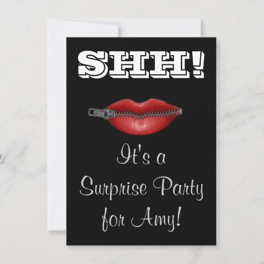 SSST! HOU JE BEK verrassingsfeest uitnodiging (Voorkant)