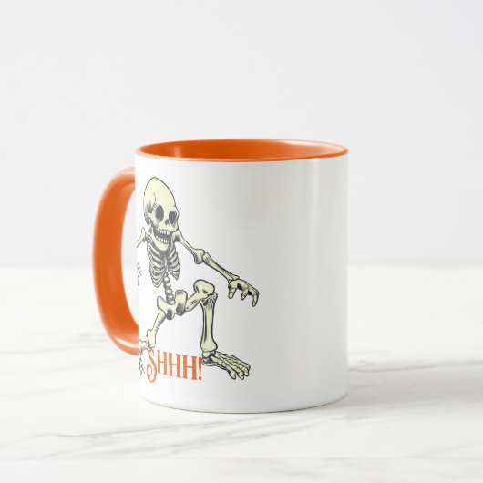 Ssst! Skeleton Mok – Leuke & Sneaky Halloween Vibe (Voorkant links)