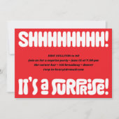 Ssst! Verrassing! feestuitnodiging Kaart (Voorkant)