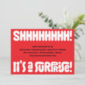 Ssst! Verrassing! feestuitnodiging Kaart (Staand voorkant)