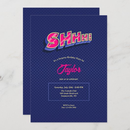 Ssstt Verjaardagsfeestje Kaart (Voorkant / Achterkant)