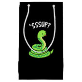 Sssup Funny Hissing Snake Pun Dark BG Klein Cadeauzakje (Voorkant)
