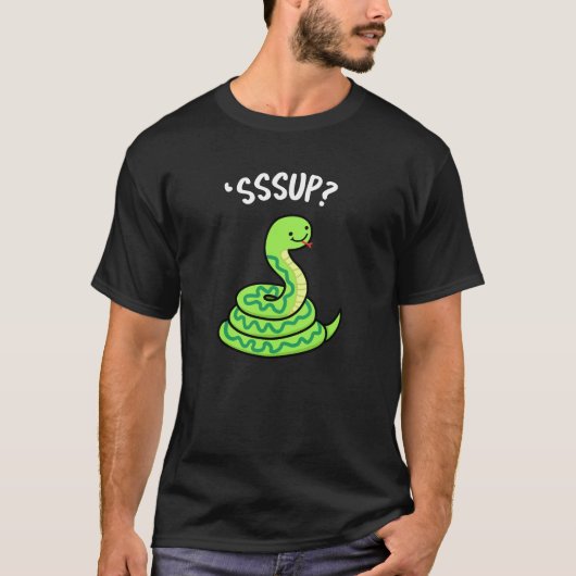 Sssup Funny Hissing Snake Pun Dark BG T-shirt (Voorkant)