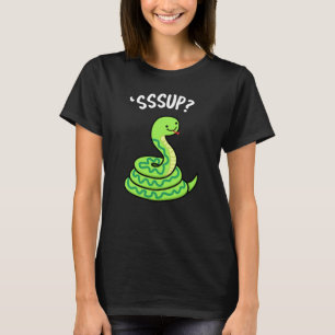 Sssup Funny Hissing Snake Pun Dark BG T-shirt
