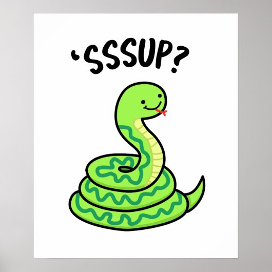 Sssup Funny Hissing Snake Pun Poster (Voorkant)