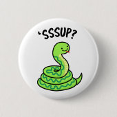 Sssup Funny Hissing Snake Pun Ronde Button 5,7 Cm (Voorkant)