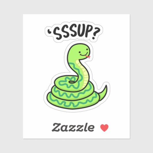 Sssup Funny Hissing Snake Pun Sticker (Vel)