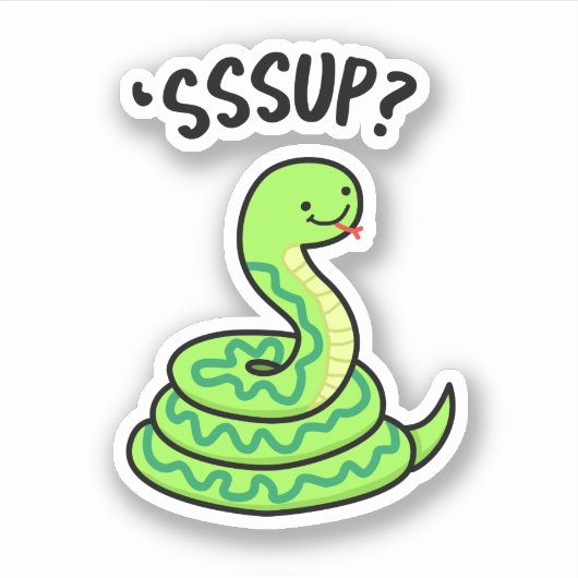 Sssup Funny Hissing Snake Pun Sticker (Voorkant)