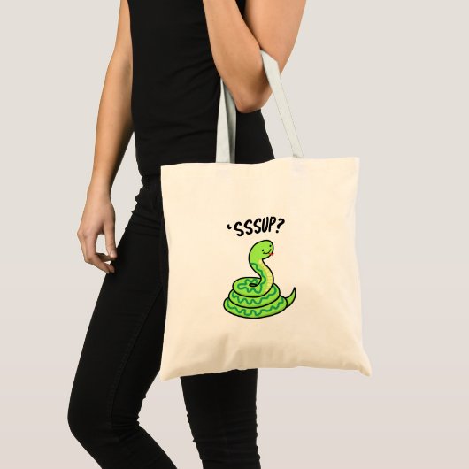Sssup Grappige Sissende Slang Grappen Tote Bag (Voorkant (product))
