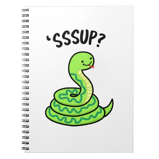 Sssup Grappige Sissende Slang Grappenmakerij Notitieboek (Voorkant)
