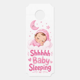 Sst Baby Meisje Slaapt - Grote Ticket deurhanger