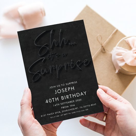 Sst het is een Surprise Party  Kaart