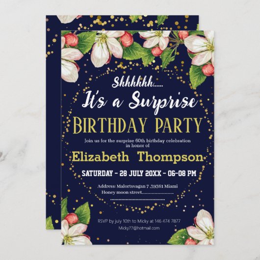 Sst het is een verrassend moderne bloem glans 60st kaart (Voorkant / Achterkant)