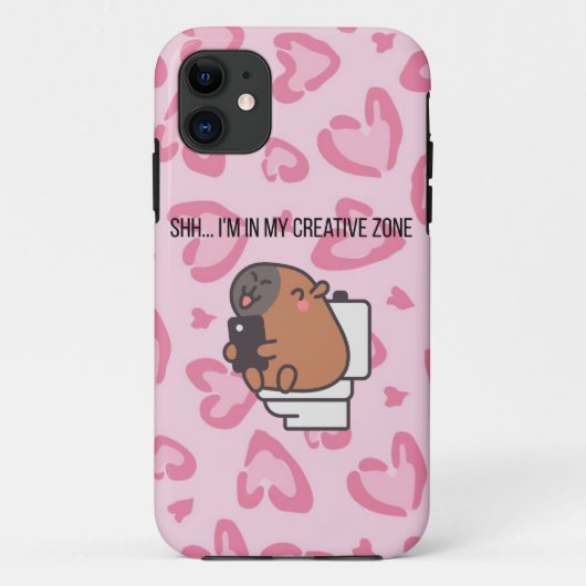 Sst… Ik ben in Mijn Creatieve Zone | Grappige Capy Case-Mate iPhone Case (Achterkant)