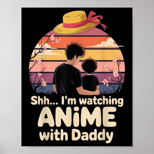 Sst, ik kijk eerst anime met papa op Vaderdag Poster (Voorkant)