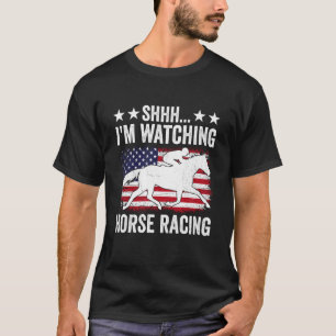 Sst ik kijk naar paardenraces Funny Jockey T-shirt