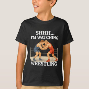 Sst ik kijk naar worstelen Grappige worstelliefheb T-shirt