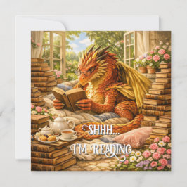 Sst… Ik Lees Cozy Lezen Draak Kaart
