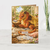 Sst… Ik Lees Cozy Lezen Draak  Kaart (Voorkant)