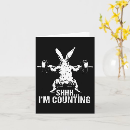 Sst ik tel Fitness Bodybuilding Paashaas Kaart (Gele Bloem)