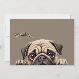 Sst Pug Surprise Uitnodiging   Pensioenfeest