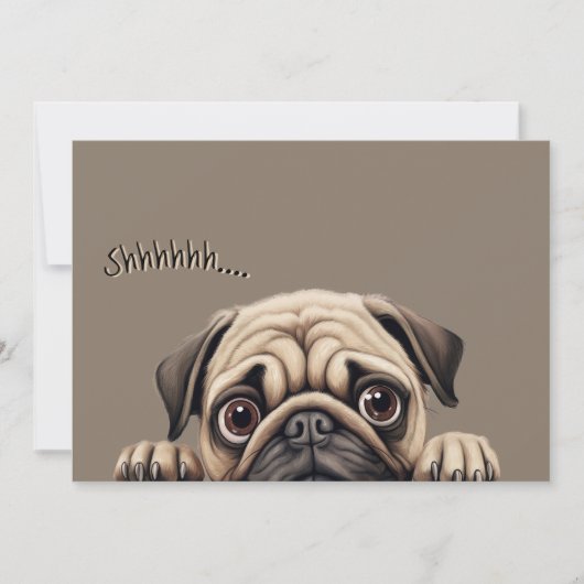Sst Pug Surprise Uitnodiging | Pensioenfeest (Voorkant)