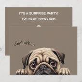 Sst Pug Surprise Uitnodiging | Pensioenfeest (Voorkant / Achterkant)