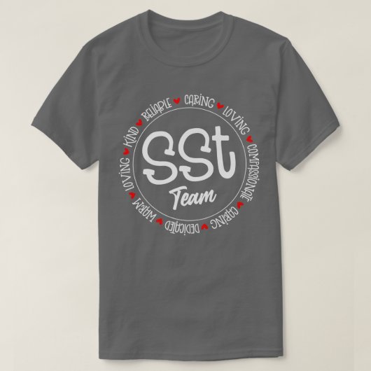 SST Team Social Teacher Studies terug naar school T-shirt (Design voorkant)