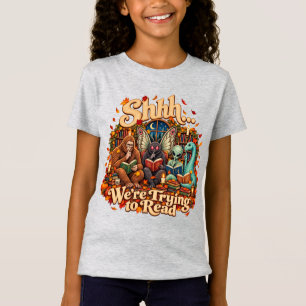 Sst, we proberen te lezen Herfst Cryptid Boekclub T-shirt