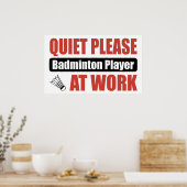 Sstille Badminton-speler op het werk Poster (Keuken)