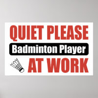 Sstille Badminton-speler op het werk