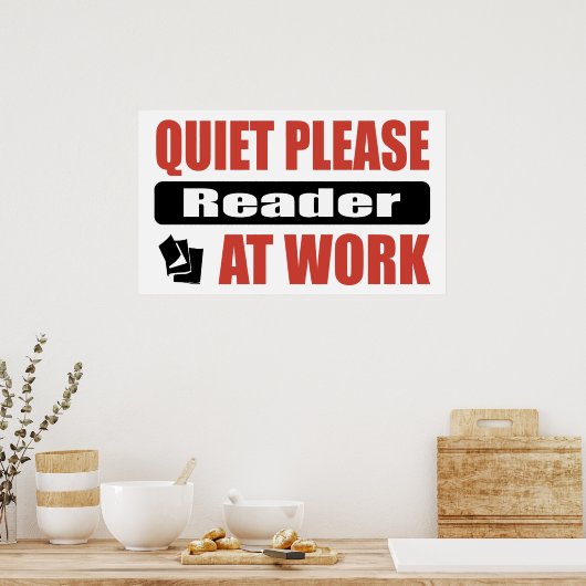 Sstille lezer op het werk poster (Keuken)