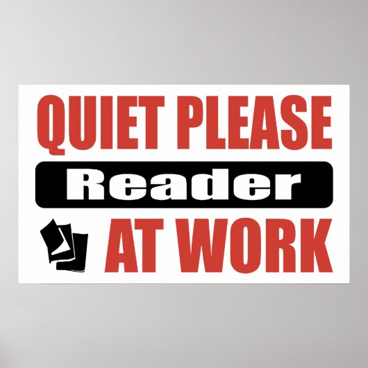 Sstille lezer op het werk poster (Voorkant)