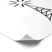 Sstille radiooperator op het werk poster (Hoek)