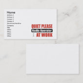 Sstille radiooperator op het werk visitekaartje (Voorkant / Achterkant)