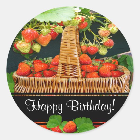 Sstrawberry Basket ~ Birthday Sticker (Voorkant)