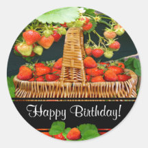 Sstrawberry Basket ~ Birthday Sticker