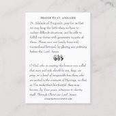 St. Adelaide Patron of Second Marriages Visitekaartje (Achterkant)