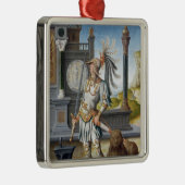 St. Adrian in Armor in een open landschap Metalen Ornament (Rechts)