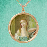 St. Agatha (M 003) Goud Vergulden Ketting<br><div class="desc">Nadere gegevens over een antiek chromolithograaf die tussen 1895 en 1907 door A is gepubliceerd. & M.B. van een schilderij The Martyrdom St. Agatha, Virgin (Martirio di Sant'Agata) door Filippo Paladini (1590-1614) in de kathedraal van St. Agatha (Cattedrale di Sant'Agata of Duomo di Catania), Catania, Italië privé (van de ontwerper)...</div>
