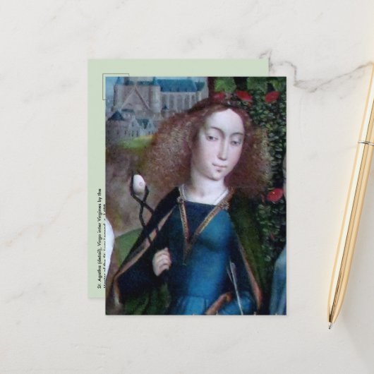 St. Agatha of Sicily (detail; M 070) Briefkaart (Voorkant / Achterkant in situ)