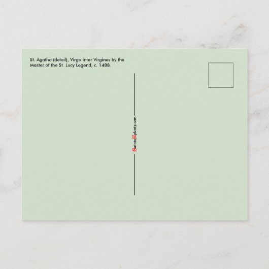 St. Agatha of Sicily (detail; M 070) Briefkaart (Achterkant)
