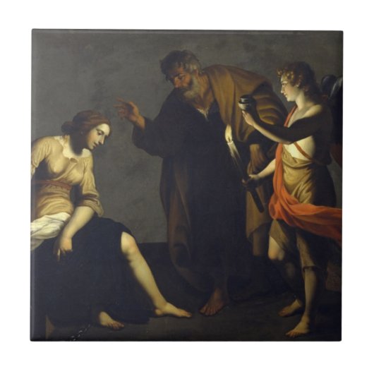 St. Agatha w/St. Peter & Angel - Alessandro Turchi Tegeltje (Voorkant)