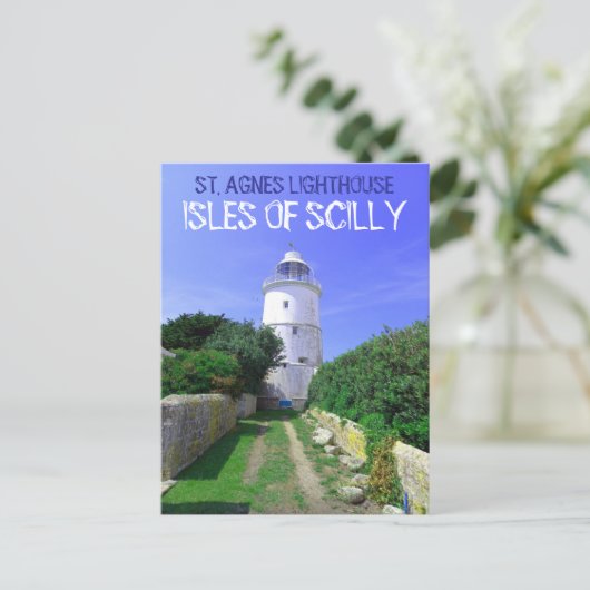 St. Agnes Leuchtturm - Isles Of Scilly Briefkaart (Staand voorkant)