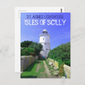 St. Agnes Leuchtturm - Isles Of Scilly Briefkaart (Voorkant / Achterkant)